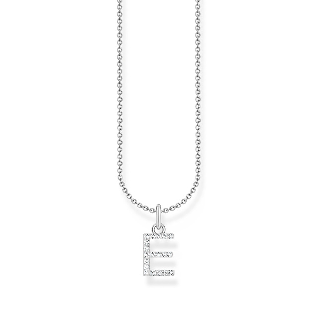 Thomas Sabo ezüst női nyaklánc E betű medállal