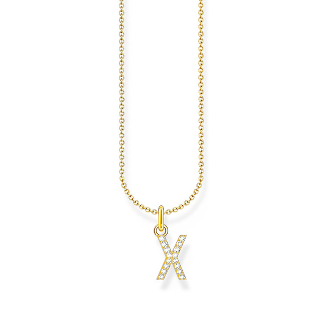 Thomas Sabo aranyozott női nyaklánc X betű medállal