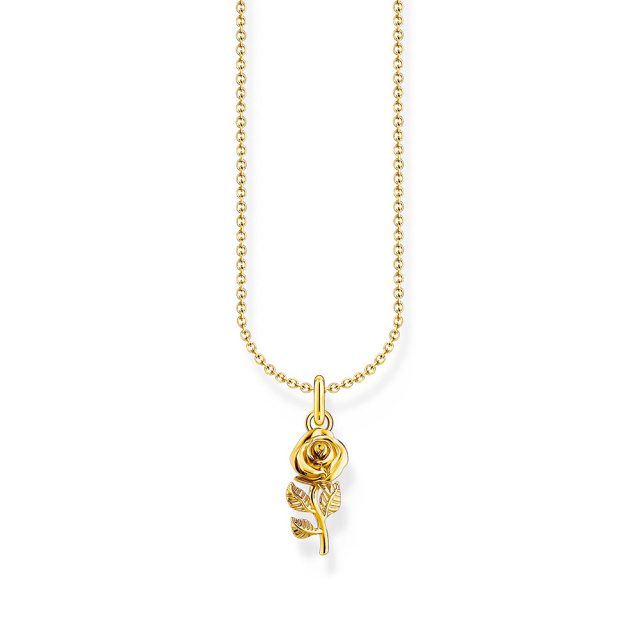 Thomas Sabo aranyozott női nyaklánc rózsa medállal