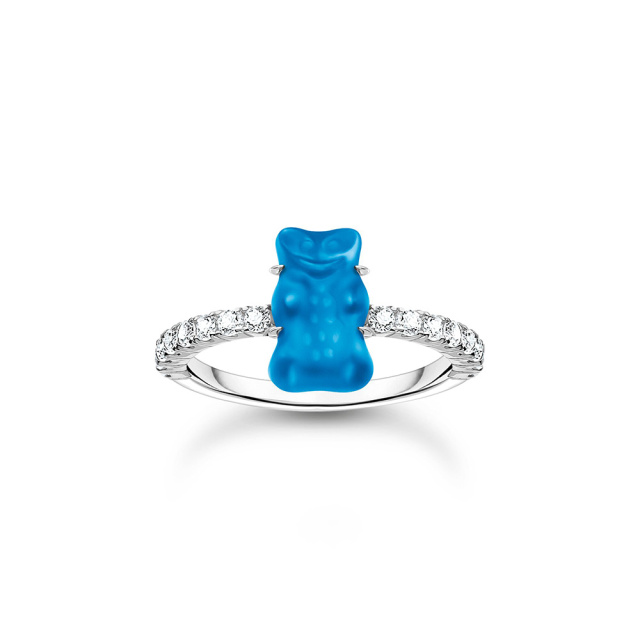 Thomas Sabo X HARIBO kék gumimaci női gyűrű