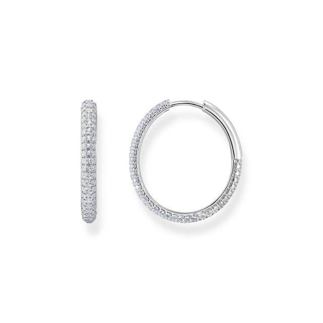 Thomas Sabo Áttetsző cirkónia köves ezüst karika fülbevaló