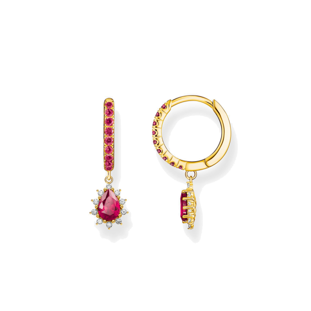 Thomas Sabo aranyozott karika fülbevaló Vintage románc medállal