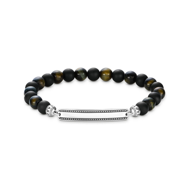 Thomas Sabo karkötő obszidián és tigrisszem gyöngyökkel