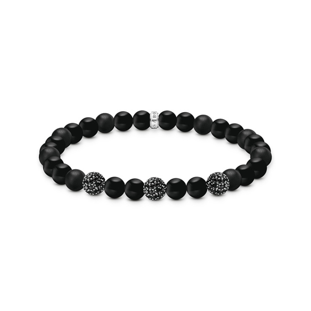 Thomas Sabo karkötő obszidián gyöngyökkel és fekete cirkóniával