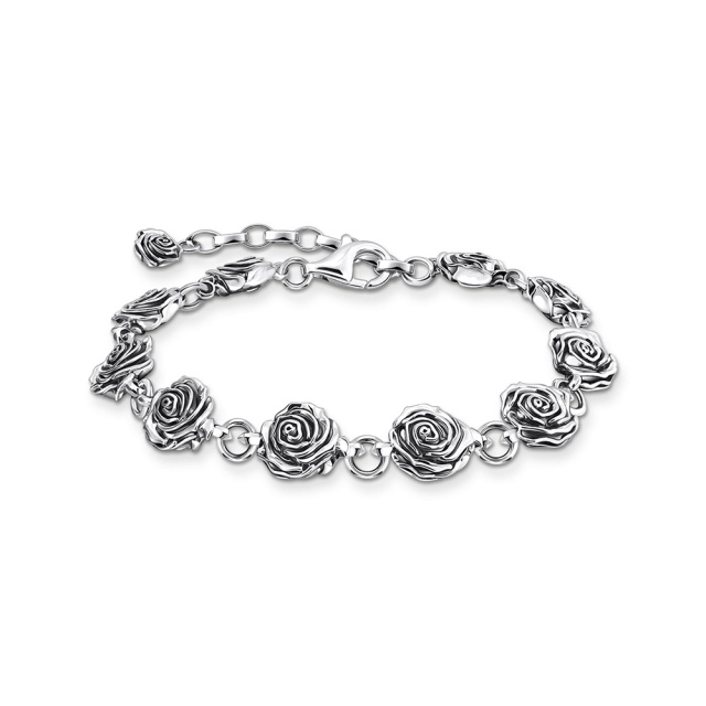 Thomas Sabo nagyméretű rózsa ezüst női karkötő