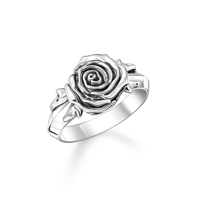 Thomas Sabo nagyméretű rózsa női ezüst gyűrű