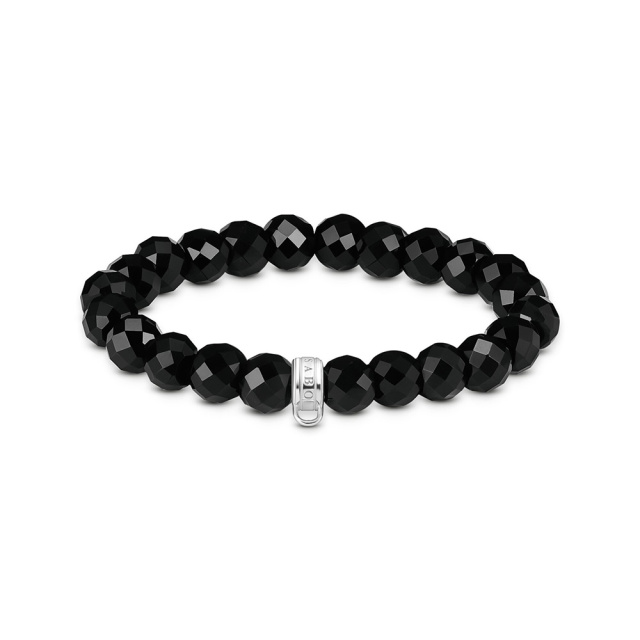 Thomas Sabo női karkötő ovális obszidián gyöngyökkel