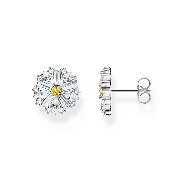 Thomas Sabo ezüst színű nagy virágos fülbevaló