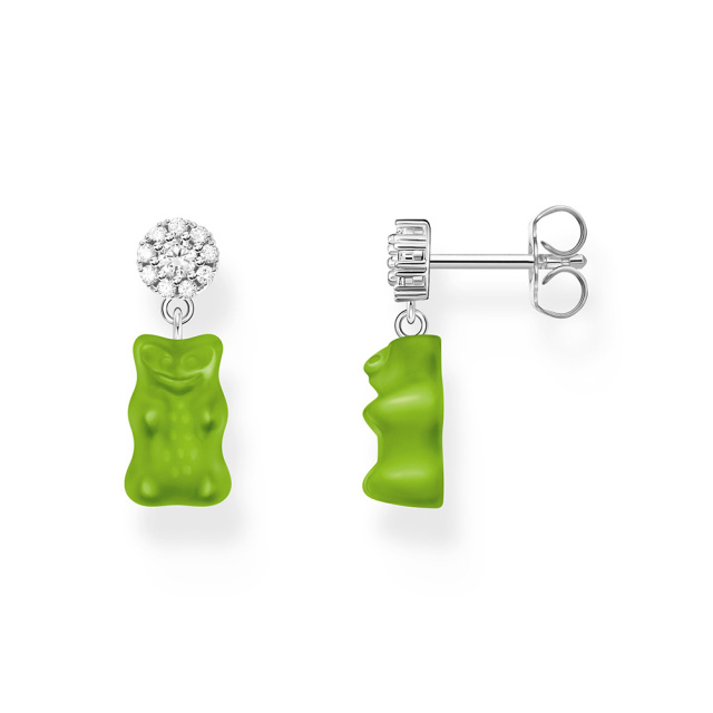 Thomas Sabo X HARIBO ezüst fülbevaló lógó zöld gumimacival