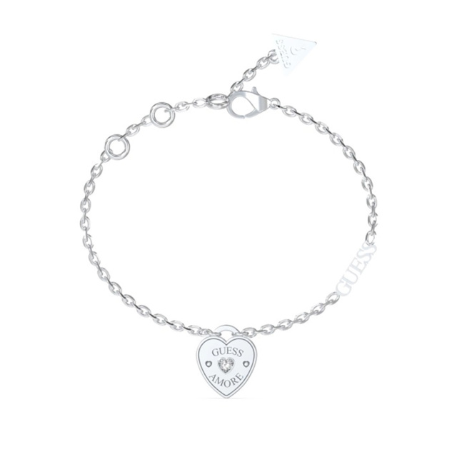 Guess Amore női karkötő szív medállal JUBB05057JWRHL