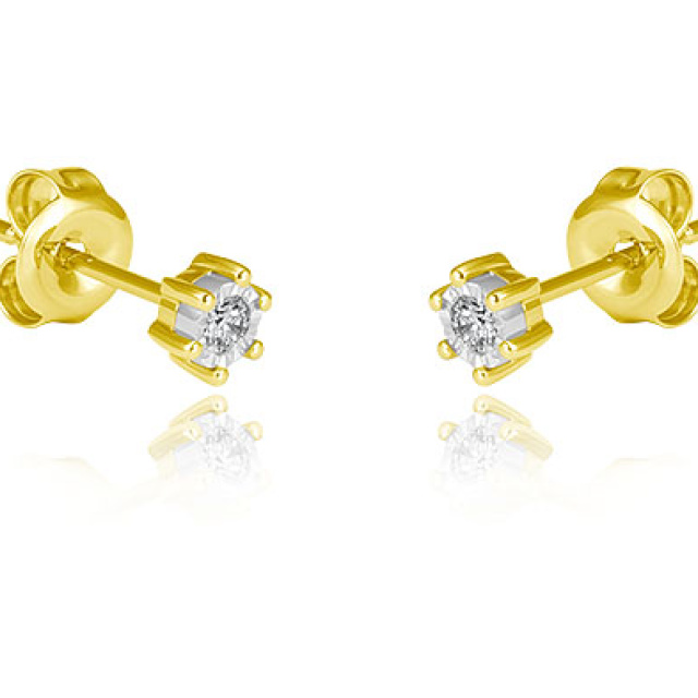 Moon Diamonds sárga arany fülbevaló