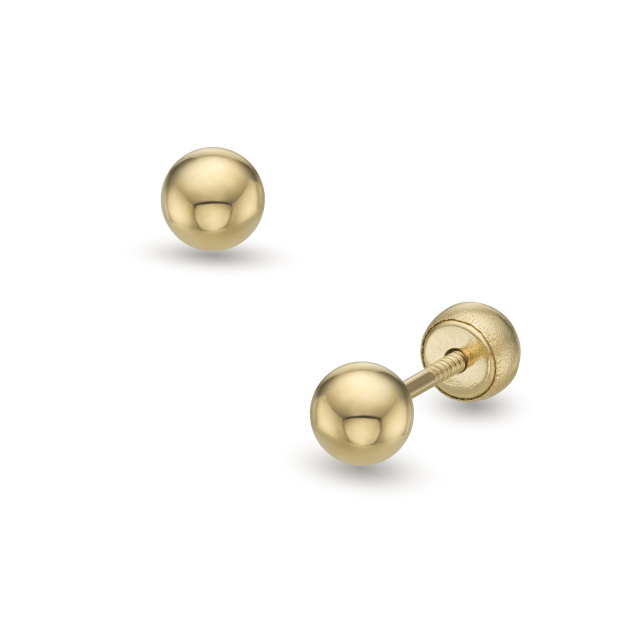Lisa teli gömb sárg arany fülbevaló gömb zárral