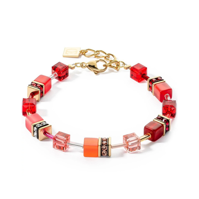 Coeur De Lion piros GeoCUBE női karkötő 2838/30-0300