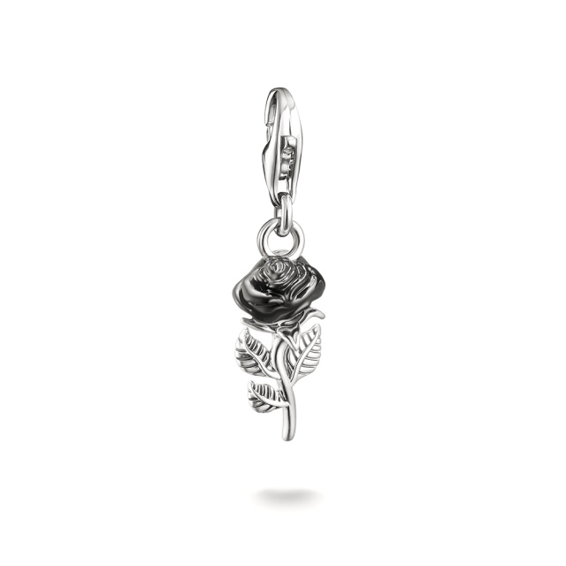Thomas Sabo Ezüst fekete rózsa charm 