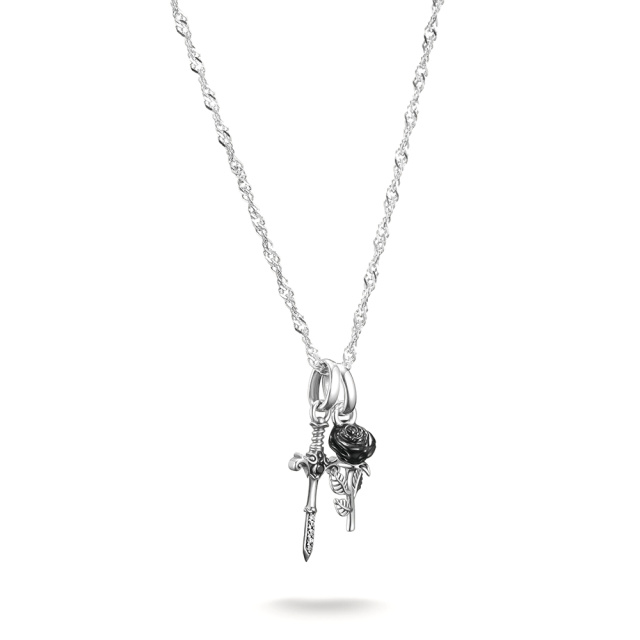 Thomas Sabo Ezüst nyaklánc karddal és rózsával