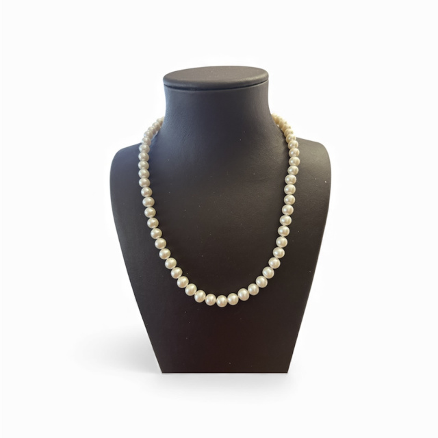 Juta gyöngysor fehér arany kapoccsal