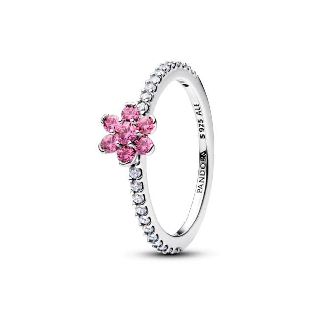 Pandora Szikrázó rózsaszín virág gyűrű