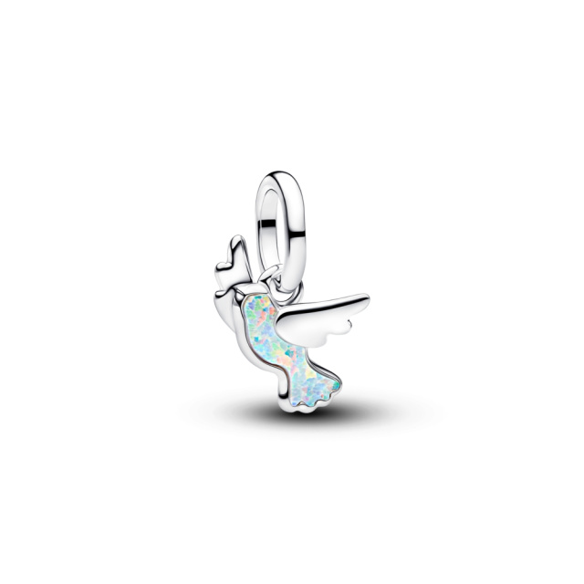 Pandora Fehér galamb mini függő charm