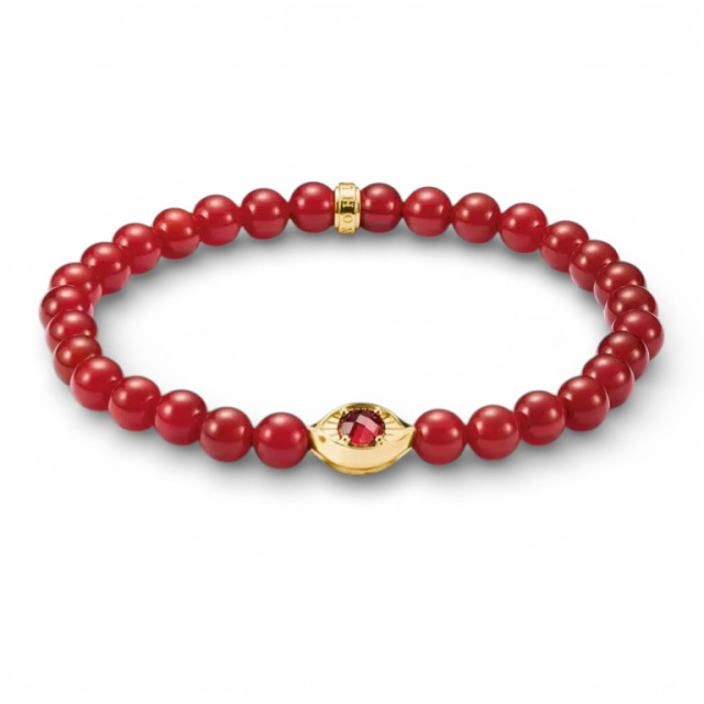 Thomas Sabo piros gyöngyös aranyozott védelmező szem karkötő