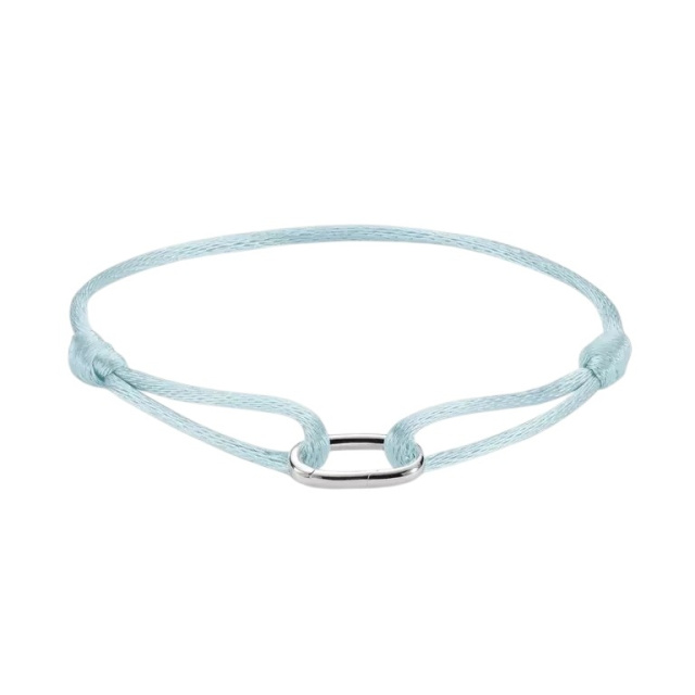 Thomas Sabo világoskék textilkarkötő ezüst nyitható láncszemmel