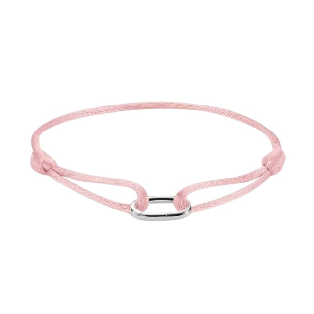 Thomas Sabo rózsaszín textilkarkötő ezüst nyitható láncszemmel