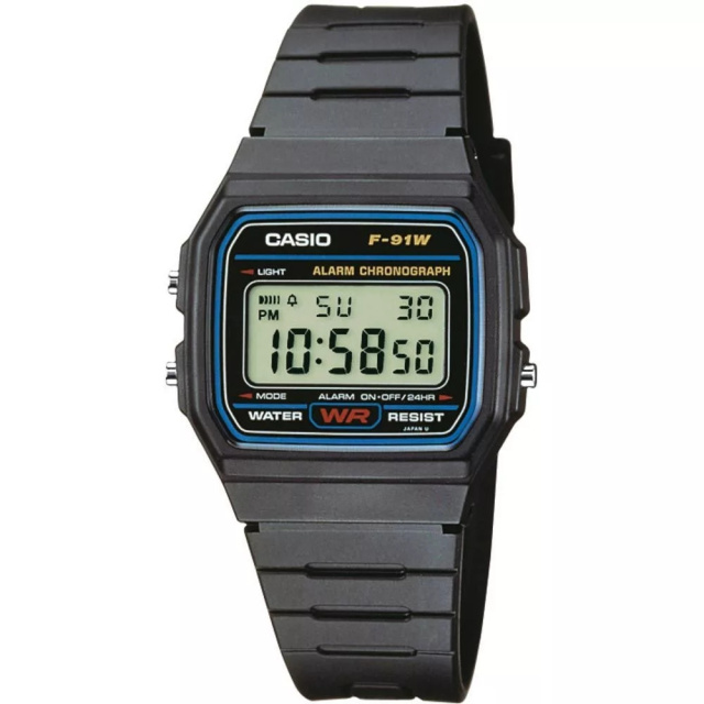 Casio Collection fekete színű férfi karóra F-91W-1YEG