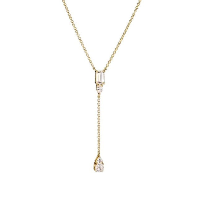 Thomas Sabo áttetsző köves aranyozott Y nyaklánc