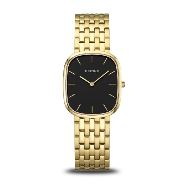 Bering Classic sárga arany színű, fekete számlapos női karóra 12526-732
