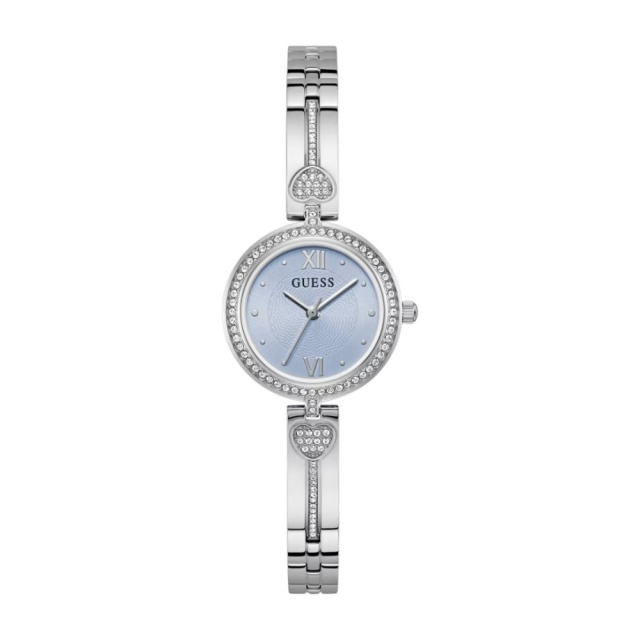 Guess Lovey ezüst-kék számlapos női karóra GW0655L4