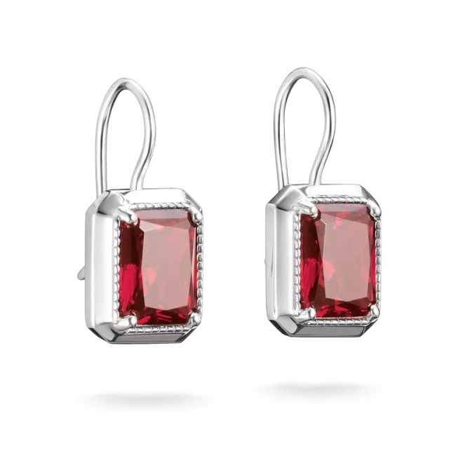Thomas Sabo piros köves ezüst fülbevaló