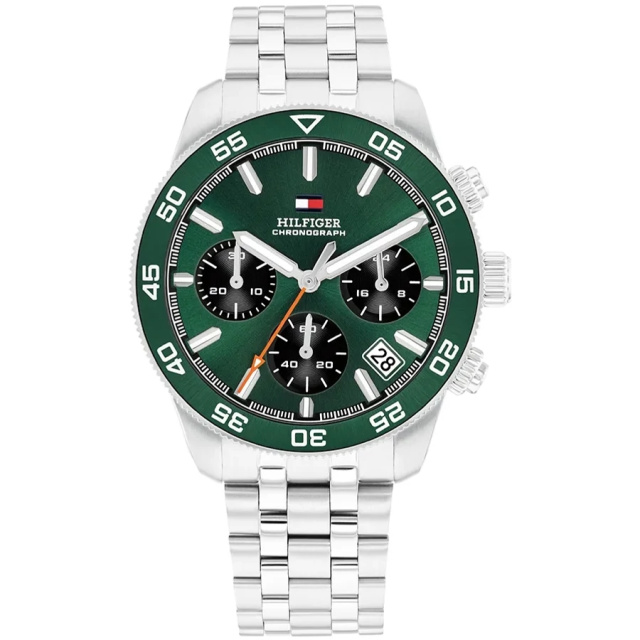Tommy Hilfiger kvarc, zöld számlapos férfi karóra TH1792215