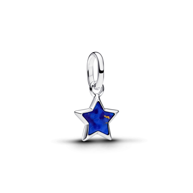 Pandora Kék csillag mini függő charm
