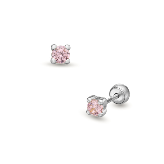 Lisa Jewelry for Kids rózsaszín köves gyerekfülbevaló gömbzárral