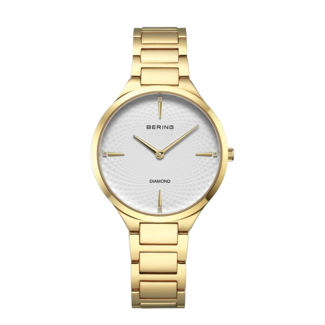 Bering Classic sárga arany színű női karóra gyémánttal 15634-734