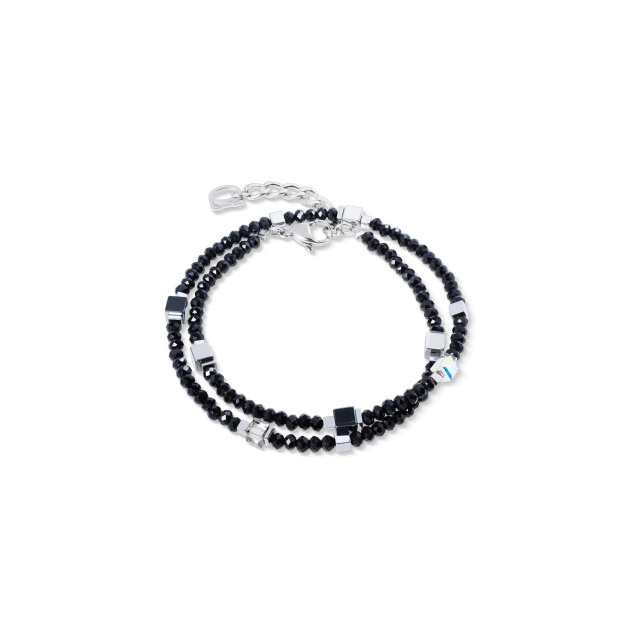 Coeur de Lion Joyful Colours Flex silver-black karkötő 4460/30-1317