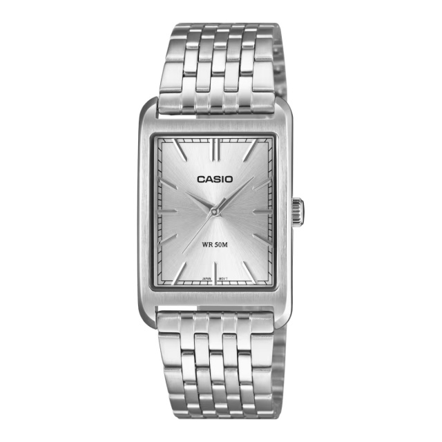 Casio szögletes, ezüst színű unisex karóra MTP-B215D-7AVER