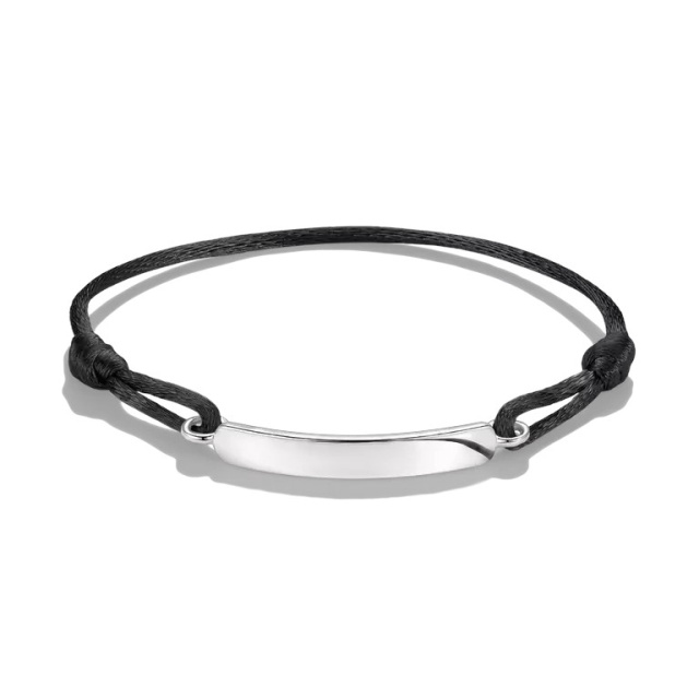 Thomas Sabo Gravírozható fekete textil karkötő
