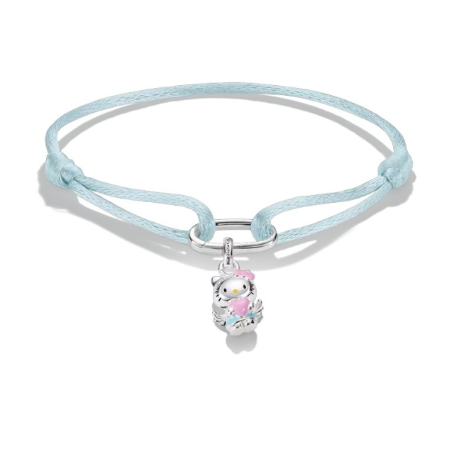 Thomas Sabo Hello Kitty világoskék textil karkötő connect medállal