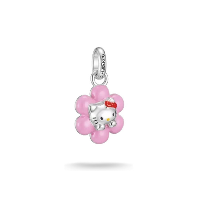 Thomas Sabo Hello Kitty rózsaszín virág connect medál