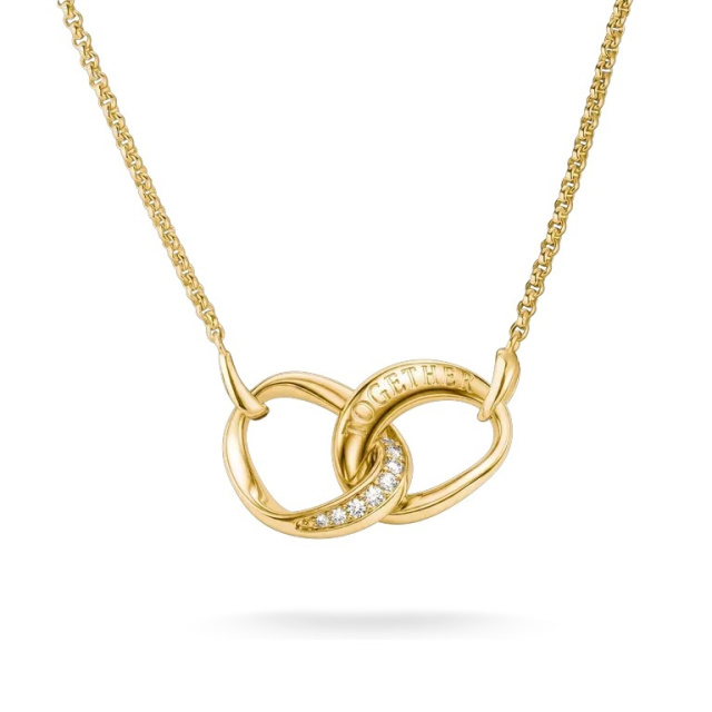 Thomas Sabo "Together" aranyozott nyaklánc fehér cirkóniával