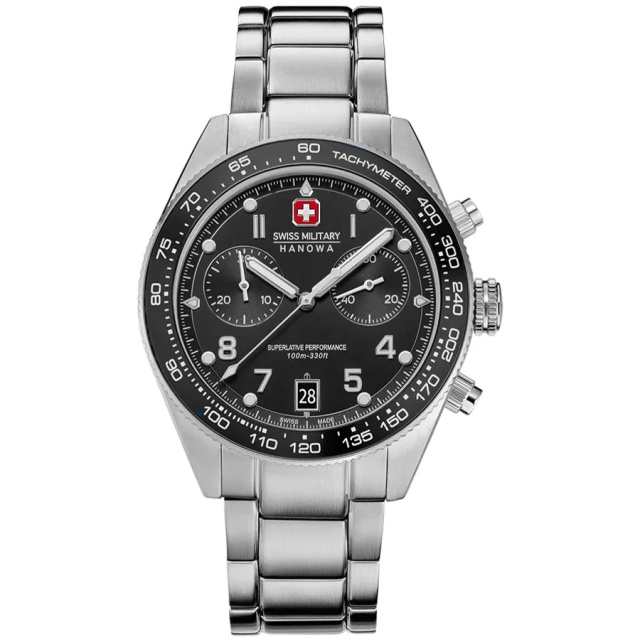 Swiss Military Hanowa Spitfire fekete számlapos férfi karóra SMWGI0007701