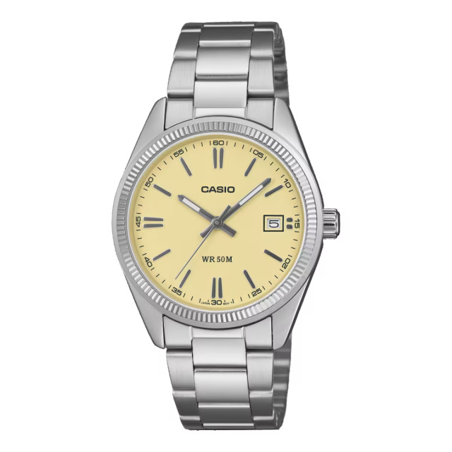 Casio Unisex sárga számlapos, kerek Casio karóra UTP-1302PD-9AVEF