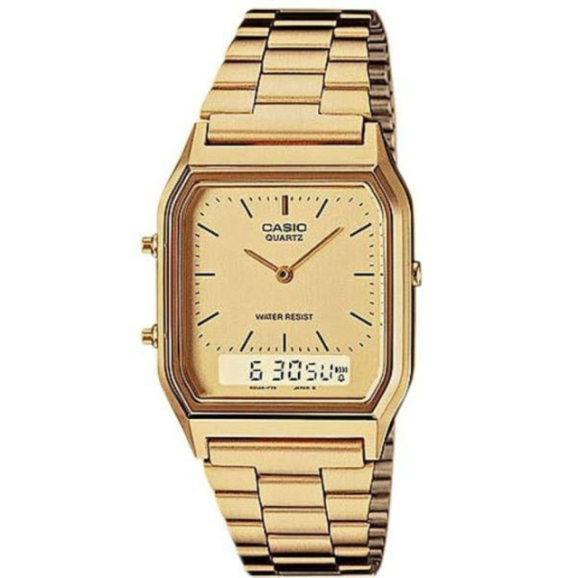 Casio Vintage Retro sárga arany színű unisex karóra AQ-230G-9DMQYES