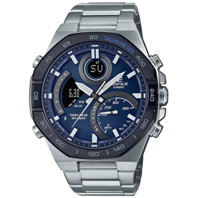 Casio Edifice kék-ezüst színű férfi karóra ECB-950DB-2AEF