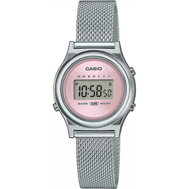 Casio Vintage Retro rózsaszín-ezüst színű női karóra LA700WEM-4AEF