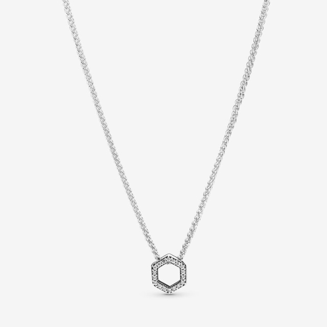 Pandora Szikrázó méhsejtalakú collier nyaklánc ezüst nyaklánc és medál