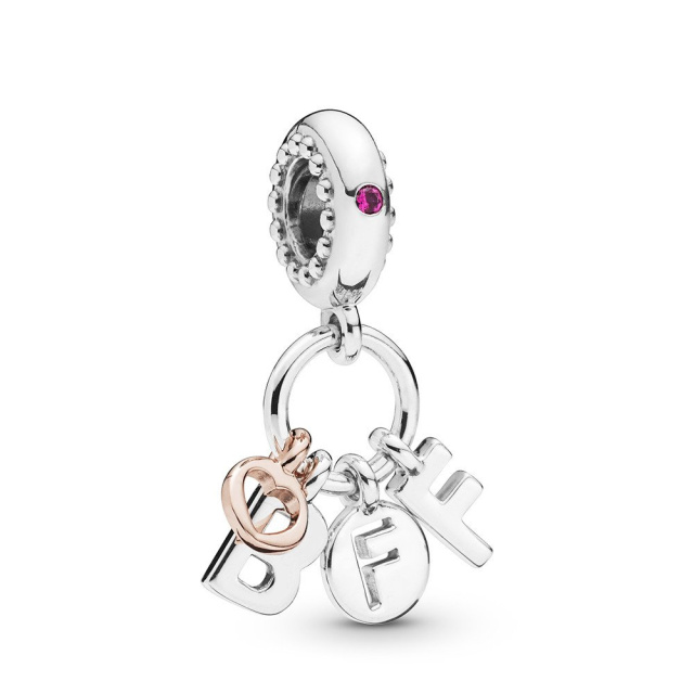 Pandora Moments Best Friends Forever rozé charm