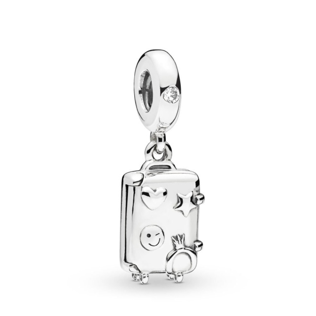 Pandora Moments Kalandos bőrönd ezüst charm