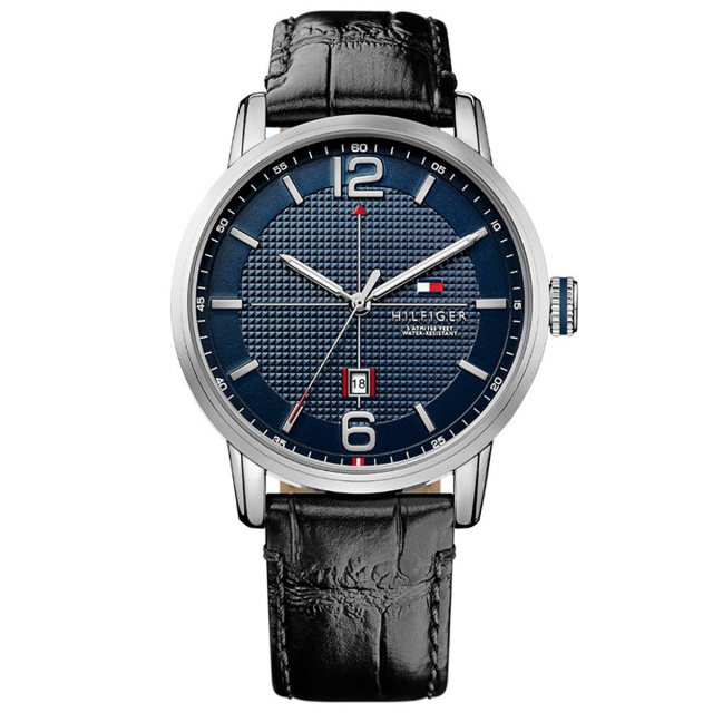 Tommy Hilfiger férfi karóra, George fekete bőrszíjas TH1791216