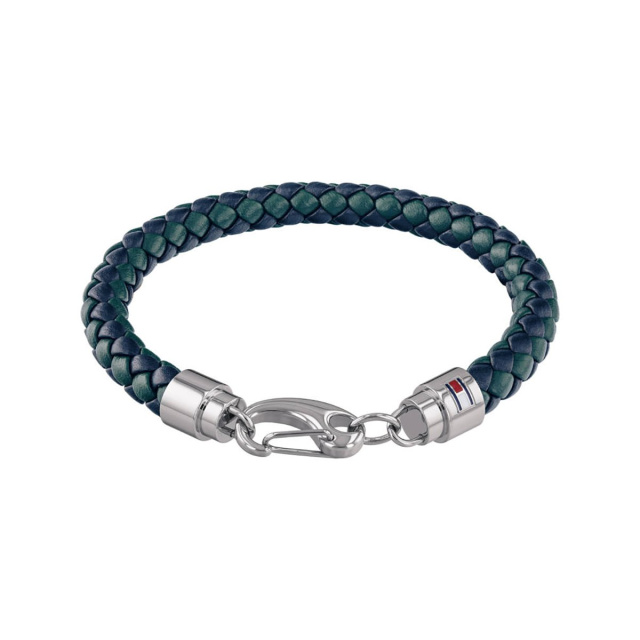 Tommy Hilfiger férfi karkötő, zöld bőrszíjas THJ2790045